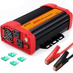 1000W Power Inverter DC 12V to 110V AC Converter and Peak Power 2000W Car Inverter with 2 x 2.1A USB Ports Quick Charging Car Charger, Solar Inverter ETL Listed