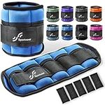 Sportneer Adjustable Ankle Weights & Wrist Weights 4LBS Pair, Leg Weight Straps for Women Men Kids, Weighted Ankle Weights Set for Gym,Fitness, Workout,Walking (Blue)