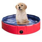 HUNK SHOPPERS Foldable Large Dog Pool | Pet Dog Cats Paddling Bath Pool Kiddie Pool Dogs Cats Kids | Dog Cat Pet Swimming Pool | Water Pond Pool for Dogs Cats and Kids in Summer (Small), Multicolour