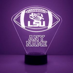 Mirror Magic Store LSU Tigers Football LED Lamp/Night Light for Sports Fans - Personalized for Free