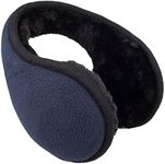 Azyuan Unisex Classic Fleece Foldable Earmuffs Winter Accessory Outdoor Earmuffs (Navy)