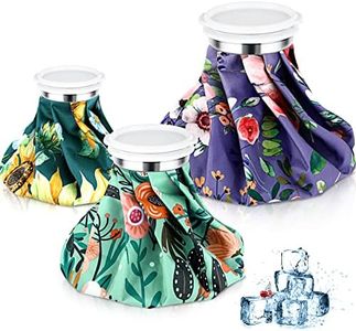 3 Pieces Care Ice Bags Ice Bag Pack for Injuries, Hot Water Bag 6 Inches, 9 Inches, 11 Inches Pain Relief Reusable Screw Top Ice Bag Hot Cold for Sports Knee Head Leg Injury(Flower Style)