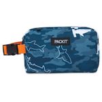 PackIt Freezable Snack Box, Camo Shark, Built with EcoFreeze Technology, Collapsible, Reusable, Zip Closure with Buckle Handle, Great for Fresh Snacks on The go