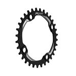 Funn Solo Narrow Wide Chainring for 9 10 11 12 Speed Chain, Fits 104mm BCD Interface Crankset, Single Speed Bike Chain Ring for MTB, BMX Bike, Gravel Bike and Road Bike (32T, Black)