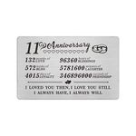 DEGASKEN 11th Anniversary Card Gifts for Him Her, 11 Year Wedding Anniversary Wallet Card Steel Gifts for Men Wife Husband