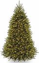 National Tree Company 7.5 ft Pre-Lit Dunhill Fir Artificial Christmas Tree, 600 Clear Lights, 2,189 Tips, Includes Stand, Green