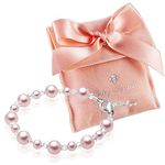 Baby Crystals Newborn Baby Bracelet | Sterling Silver Bracelet embellished with Simulated Pearls & Crystals from Swarovski | Baby Jewellery | baby shower gifts | baby gifts| (0-3 Months)