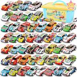 SevenQ Toy Cars Party Favors for Kids, 72Pcs Pull Back Cars Playsets with Storage Box, Mini Toys Race Cars for Boys Girls Toddler Bulk Toys, Goodie Bags Stuffers Carnival Prizes Rewards Fidget Toys