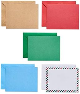 American Greetings Blank Note Cards with Envelopes, Kraft, Red, Green and Blue (200-Count)