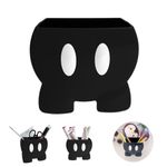 Yangyuq Cute Pen Holder, Cartoon Mouse Desktop Organizer Basket for Accessories, Whiteboard Dry Erase Marker Holder, Bathroom Storage Decor Desk Decor Office Holder (Black)