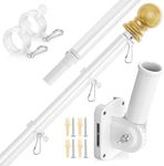 Flag Pole Holder for Outside House | Premium 6FT Flag Pole Kit with Durable Flagpole, Flag Pole Truck, Outdoor Flag Poles, Pole for House, and Truck Flag Pole - Ideal for Residential and Commercial