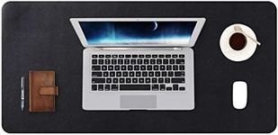 DOBAOJIA Extended Mouse Pad Desk Pad Large 31.5" X 15.7" Large Mouse Mat XL Desk Blotter Writing Pad for Laptop/Office/Home, PU Leather Side Waterproof +Suede Side Non-Slip (Black)