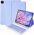 Disonbeir Cute Color Keyboard Case for iPad 6th 5th Generation iPad Air 2 Pro 9.7 inch - Protective Case with Pencil Holder and Wireless Magnetically Detachable Keyboard (Purple)