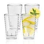 13.5-Ounce Plastic Water Tumblers | Set of 4 Transparent Unbreakable Drinking Glasses Clear Acrylic Reusable Juice Wine Cups for Home Picnic Party, Dishwasher Safe, Stackable