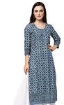 Amayra Women's Cotton Straight Kurta (TCK041-L, Blue, Large)