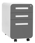 Stockpile 3-Drawer Mobile File Cabinet, Commercial-Grade, Pre-Assembled (Dark Grey Faceplate)