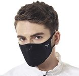 Naroo N0U - Super Breathable Sun Face Mask for Summer Outdoor Activities With 3 Layers of Light Single Ply Mesh Fabric (Large, Black)