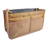 Vercord Upgrade Purse Handbag Organizer Insert Bag in Bag 13 Pockets with Handle Khaki Small