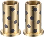 uxcell Flanged Sleeve Bearings 16mm Bore 20mm OD 40mm Length 26mm Flanged Dia 3mm Flange Thickness Wrapped Oilless Bushings Brass 2pcs