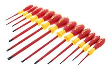 Wiha 32094 Slotted and Phillips Insulated Screwdriver Set, 1000 Volt, 13 Piece