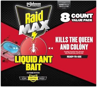 Raid Max Liquid Ant Bat; Kills Ants Where They Breed, For Indoor and Outdoor Use; 8 Bait Stations