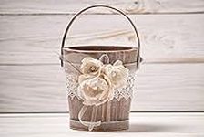 Rustic Flower Girl Basket, Wedding 