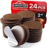 X-PROTECTOR Felt Furniture Pads - 24 PCS 2" - Felt Pads Floor Protectors - Chair Felt Pads - Felt Pads for Furniture Feet - Furniture Pads for Hardwood Floors - Protect Your Floors! (Brown, Round)