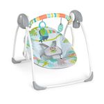 Bright Starts Rainforest Vibes Portable Compact Baby Swing with TrueSpeed, Toy Bar included, Newborn and up