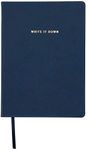 C.R. Gibson Large Navy Blue Leather Journal Notebook, 7.5'' W x 10.25'' L, 192 Pages