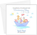 Personalised Boys Christening Card Godson Son Grandson Brother Nephew Congratulations