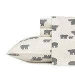 Eddie Bauer - Queen Sheets, Cotton Flannel Bedding Set, Brushed for Extra Softness, Cozy Home Decor (Bear Family, Queen)