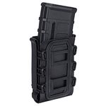 IDOGEAR Mag Pouch 5.56mm 7.62mm Rifle Magazine Pouch Softshell Mag Carrier with MOLLE Clips (a.Black(Molle Clip))