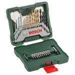 Bosch Drill Bits and Screwdriver Bits Set, 30-Pcs, XLine Green, Masonry+HSS-TIN Metal+Wood Drill Bits, Screwdriver Bits, Countersink Bits and a Universal Holder