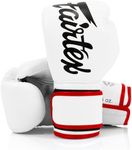 Fairtex BGV14 Muay Thai Boxing Microfibre Gloves for Men, Women, Kids | MMA Gloves, Kickboxing, Gym, Workout | Premium Quality, Light Weight & Shock Absorbent Boxing Gloves (White/Red Piping 16oz)