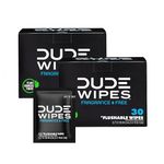 DUDE Wipes Flushable Wet Wipes (2 Packs, 30 Wipes Each) Individually Wrapped for Travel, Unscented Wet Wipes with Vitamin-E & Aloe, Septic and Sewer Safe