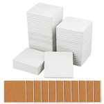 50 Pieces 4 Inch Blank Ceramic Coasters, Unglazed Ceramic Tiles Coasters, Ceramic Tiles with Cork Backing Pads for Painting, DIY Crafts, Mosaics, Square, White.by GNIEMCKIN.