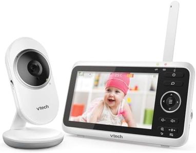 VTech Babymonitor VM350 – Video-Babyphone mit beweglicher Kamera – Klarer Sound, LCD-Farbbildschirm und Nachtsichtfunktion – Mit Gegensprechfunktion, Schlafliedern und Geräuschen