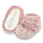 Fruit of the Loom Cozy Thermal Wrap Booties with Non-Skids for Baby Girls, Boys, Unisex, Pink, 6-12 Months