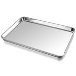 P&P CHEF Baking Cookie Sheet, Stainless Steel Baking Pan Oven Tray, Rectangle 17.3” x 13” x 1”, Non Toxic & Durable Use, Mirror Finished & Dishwasher Safe