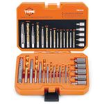 Topme 19PCS Screw Extractor Set With Left Hand Drill Bits, Easy Out HSS Steel Reverse Drill Bit for Removing Damaged Broken Nuts, Bolts