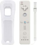 Wii Remote Controller, Wireless Controller for Nintendo Wii, Wii U Video Game Gamepads, Replaceable Remote Game Controller with Silicone Case and Wrist Strap (White)