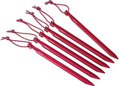 MSR Groundhog Tent Stake Kit, 6-Pack, Regular - 7.5-Inch , Red