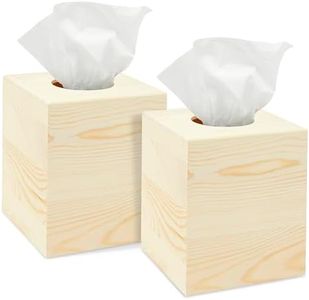 Juvale Unfinished Wood Tissue Box Cover for Arts and Crafts, Home Decor (5 x 5.5 in, 2 Pack)