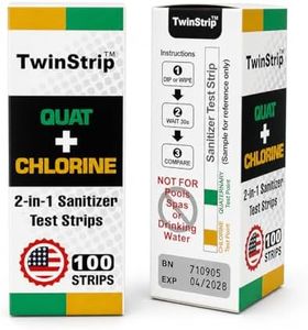 TwinStrip 2-in-1 Quat & Chlorine Sanitizer Test Strips, 200 Count