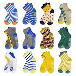 HYCLES Baby Girp Socks 12 Pairs for Boys Girls 0-7 Years Toddler Infant Kids Children Non Skid Anti-slip Socks 3-5 Years