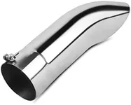 YITAMOTOR Turn Down Exhaust Tip 4 Inch Inlet, 4" Outlet Polished Stainless Steel Professional Exhaust Tip Fits 4" Outside Diameter Tailpipe, 15" Overall Length, Turndown Design, Bolt On, Silver