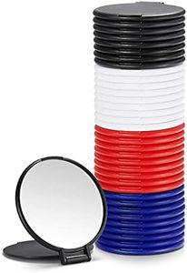 Getinbulk Compact Tabletop Mount Mirror Bulk, Round Makeup Mirror for Purse, Set of 36 (4-Color), Black,blue,white, Red