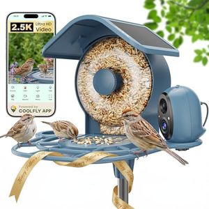 HIXX Smart Bird Feeder with Camera Solar Powered, 2.5K HD Vertical/Horizontal View, Lifetime Free AI Bird Identify, Detachable 1.8L Seed Bin for Easy Cleaning, Wireless Outdoor, Gift for Birding Lover
