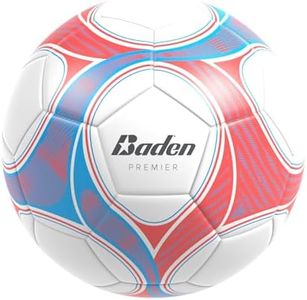 Baden Team Soccer Ball, White/Gray/Blue, Size 5
