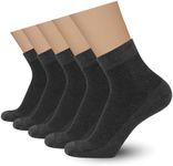 SERISIMPLE Mens Rayon Bamboo Ankle Breathable Socks Thin Quarter Athletic Comfortable Casual Mesh Socks 5 Pairs (US, Alpha, X-Large, Regular, Regular, Grey2)